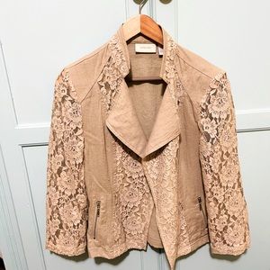 Closing closet soon Chicos linen/lace jacket